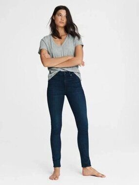 Rag & Bone Nina High Rise Skinny Jeans Dark Wash Stretch Denim Size 28